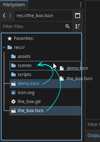 drag and drop them to scnes folder